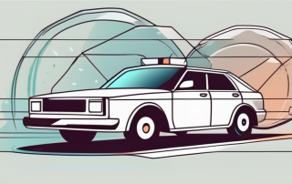 A car with a protective shield around it