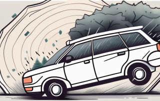 A car with a protective shield symbolizing insurance