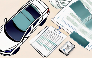 Auto-Sicherheitsfunktionen wie Sicherheitsgurte und Airbags mit verschiedenen Versicherungspolicen, die Schutzoptionen zeigen.