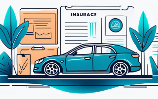 Wichtige Tipps fuer Autoversicherung mit Darstellung von Sicherheitsmerkmalen des Autos und ordentlich angeordneten Versicherungsdokumenten
