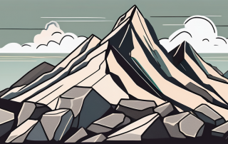 A mountain landscape with loose rocks tumbling down the slope