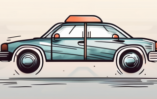 A car with a protective shield around it