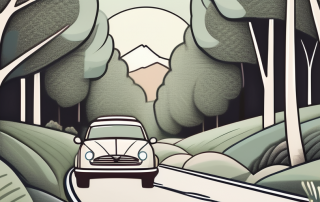 A car on a serene country road
