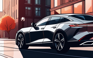 Moderner, sicherer Stadt-Pkw im weichen Abendlicht geparkt, Nahaufnahme des Rücklichts betont Detailgenauigkeit und Sicherheitsmerkmale.