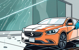 Nahaufnahme eines Technikers, der spezialisierte Werkzeuge und Harz zur Reparatur von Steinschlaegen in einer Windschutzscheibe verwendet, mit Fokus auf die Ausruestung und den detaillierten Prozess zur Wiederherstellung der Glasqualitaet.