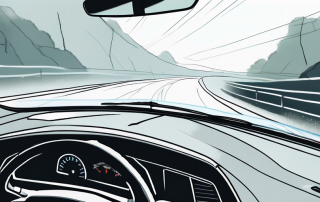 Robustes, intaktes Windschutzscheibe mit Schutzbeschichtung gegen Steinschlag in einer ruhigen Fahrumgebung