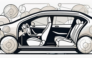 A car equipped with various safety features like airbags