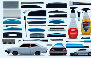 Various car care products like a spray bottle