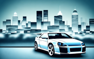 A car being wrapped in high-quality foil in a professional garage setting