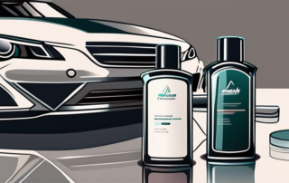 Several types of car polish bottles on a table