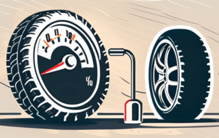 A car tire gauge showing optimal pressure
