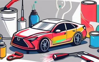 A car in the process of being painted