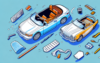 A convertible car with its top down