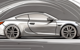 A car with deep scratches being repaired using a paint pen