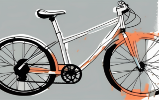 A new bicycle with visible paint damage on its frame