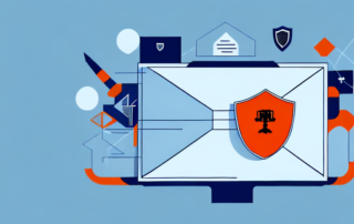 A computer with an envelope emerging from the screen