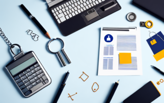 Various insurance policy documents spread out on a table