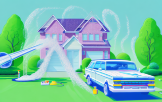 A suburban house with a driveway