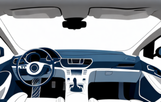 A car interior with a focus on a plastic dashboard that has visible scratches