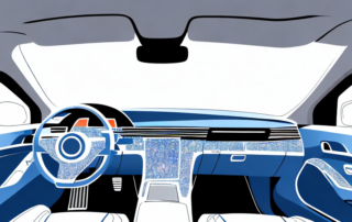 An interior of a car highlighting various plastic components like dashboard