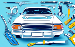 A car with a gleaming