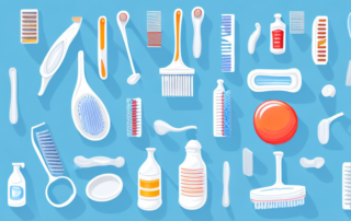 Various household items like a toothbrush