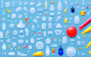 A variety of plastic objects such as a plastic chair