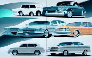 A variety of car windows with different types of window films applied