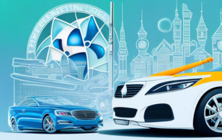 A pristine car gleaming under the sunlight