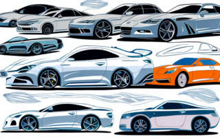 Several cars in different colors and finishes