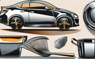 A collection of various metallic objects like a car