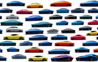 A variety of cars in different colors