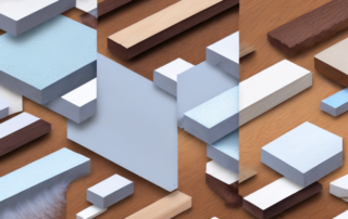 Various stages of a wooden surface