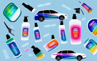 Several high-quality car shampoos arranged on a table