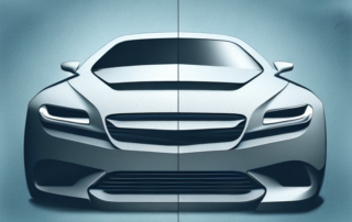 A sleek car covered in matte bronze auto foil