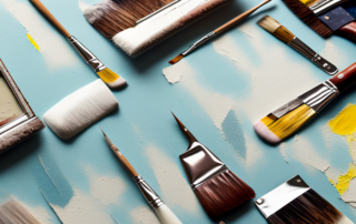 Vintage wooden furniture with peeling paint