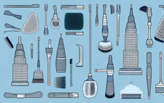 Various car detailing tools like brushes