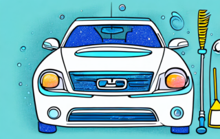 A car with a sparkling clean windshield