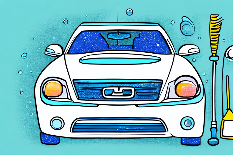 A car with a sparkling clean windshield