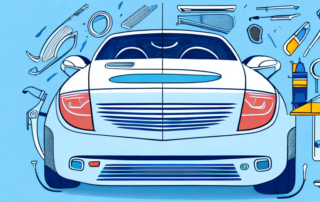 A car in a professional automotive paint booth