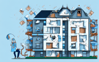 A rental apartment with visible damages such as a broken window or leaking pipe