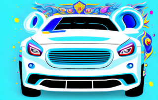 A car with a vibrant