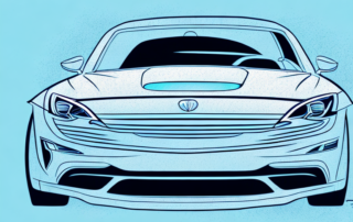 A car being customized with various design elements and colors using a digital interface