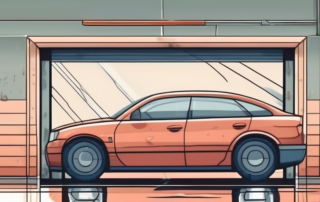 A car door slightly open with visible protective rubber strips on the edges