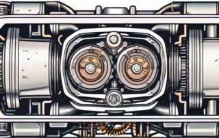 A car engine with visible parts