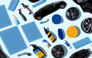 Various car care products like polish