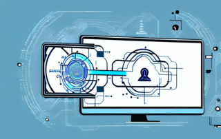 Two computers exchanging information through a secure