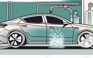 A car undergoing an ozone treatment process