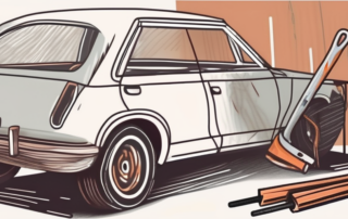 A car with visible scratches on its side