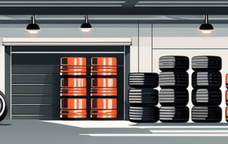 Various types of tire gel products arranged neatly